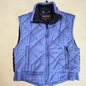 Marmot Diamond Quilted Puffer Vest Women's Large Lavender Periwinkle Purple Warm